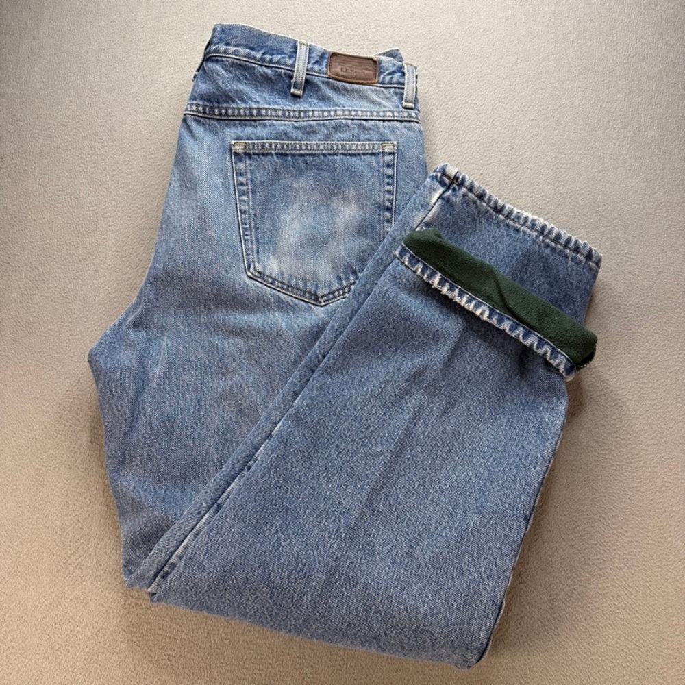 LL Bean Jeans Classic Fit Fleece Lined Straight‎ 40x32 (FIT 39x31) Denim Winter